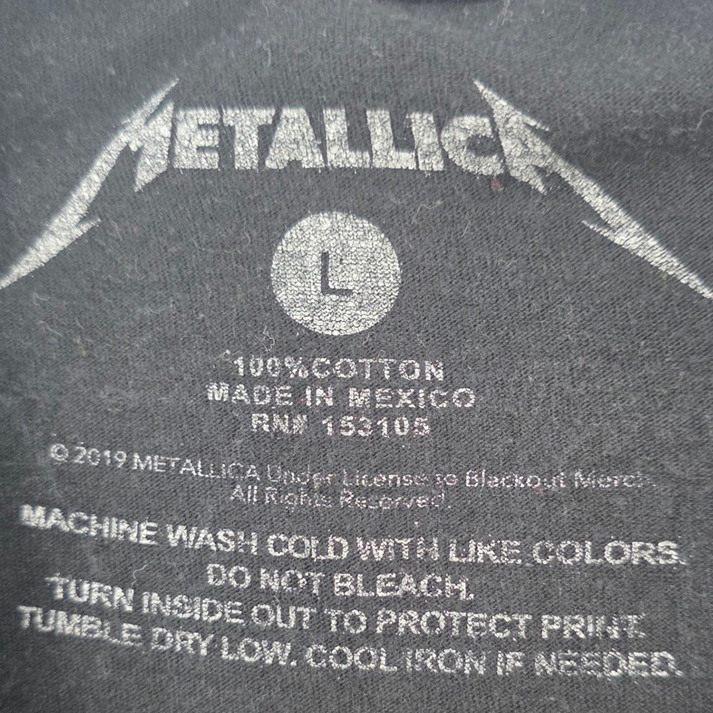 METALLICA BLIND SKULL SHIRT MENS LARGE BLACK RED GRAPHIC BAND ROCK MUSIC DOUBLE - Picture 8 of 11